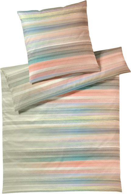 Bettwäsche SWOOSH Jersey mit Kissenbezug in Grün und Multicolour, B/H: 135 x 200 cm und 80 x 80 cm - Bild 1