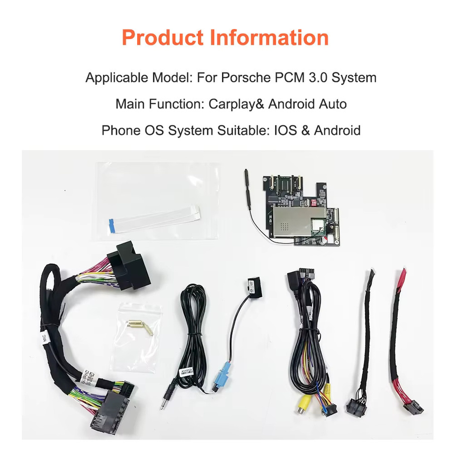 Bonroad Wireless CarPlay und Android Auto Interface für Porsche Cayenne Cayman Boxster 911 PCM 3.0 System mit Mirror Link und Airplay in Schwarz - Bild 5