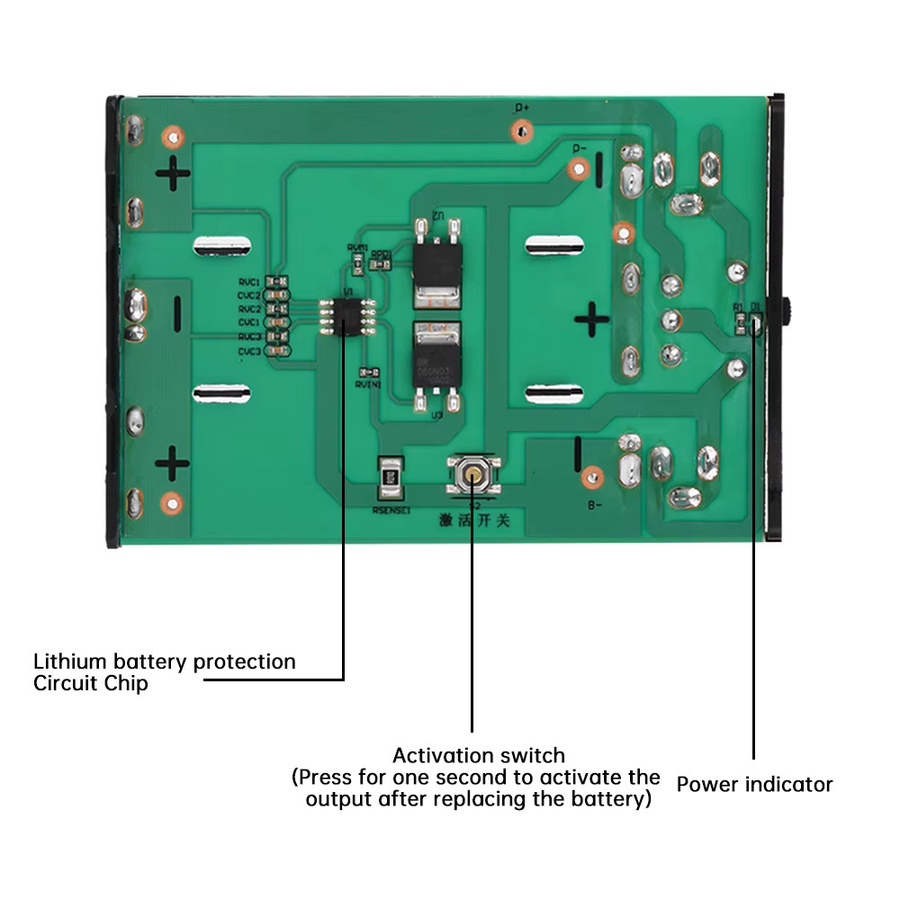 Wiederaufladbarer 12V Tandem-Batteriekasten mit 3 Zellen, abnehmbar und mit Schutzdeckel sowie Gleichstromhalter-Netzteil - Bild 4
