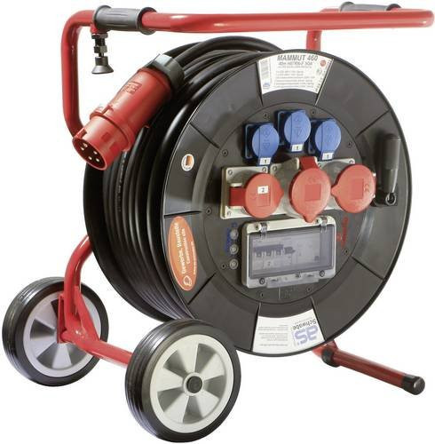 AS Schwabe Kabeltrommel 40m Schwarz mit CEE-Stecker 32A 5polig IP44 - Bild 1