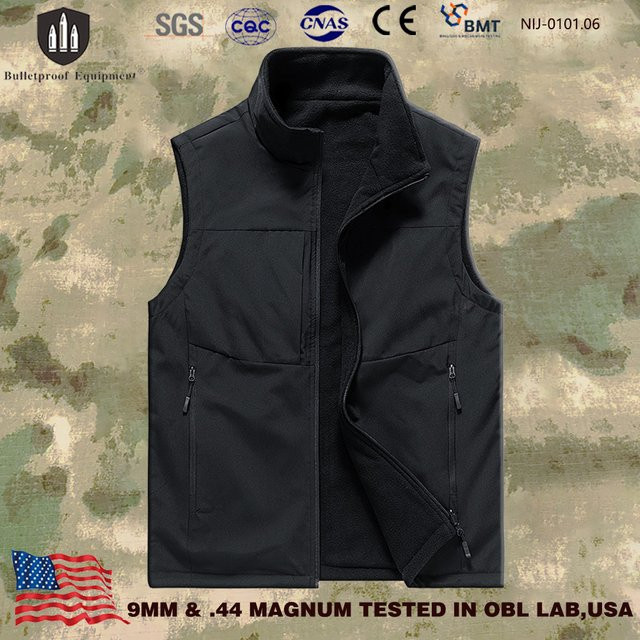 Dingtop Safety NIJ IIIA Soft Armor Weste in Schwarz mit Fleece-Futter für taktische Selbstverteidigung - Bild 1