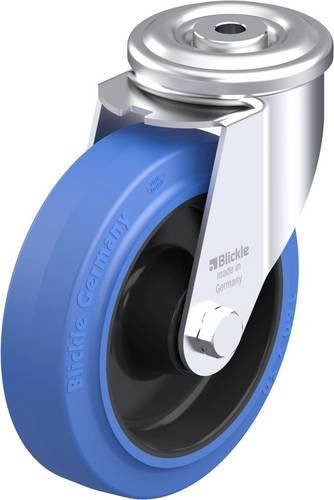 Blickle LER-POEV 160XR-SB Stahlblech-Lenkrolle in Schwarz und Blau mit 160 mm Rad-Durchmesser und 300 kg Tragfähigkeit - Bild 1