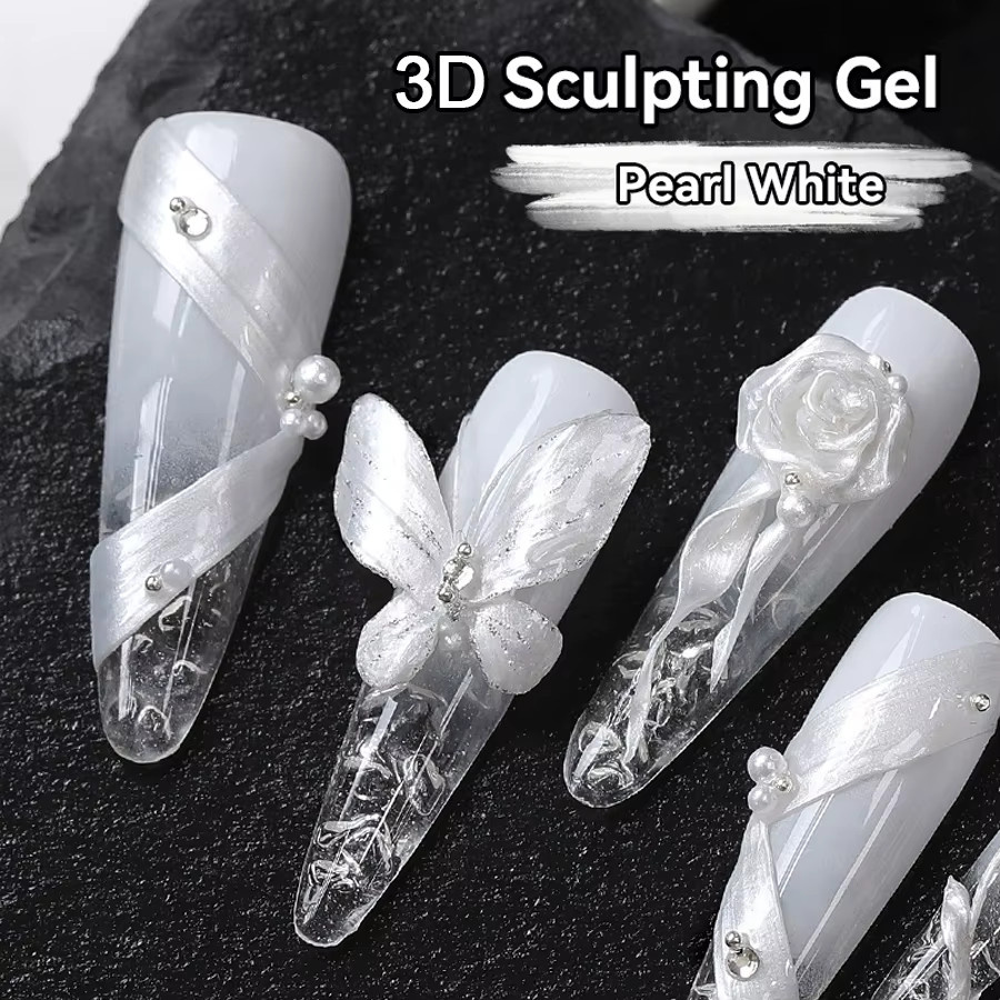 QAZIXU Pearl White Gel Nagellack, Schimmernd - Bild 2