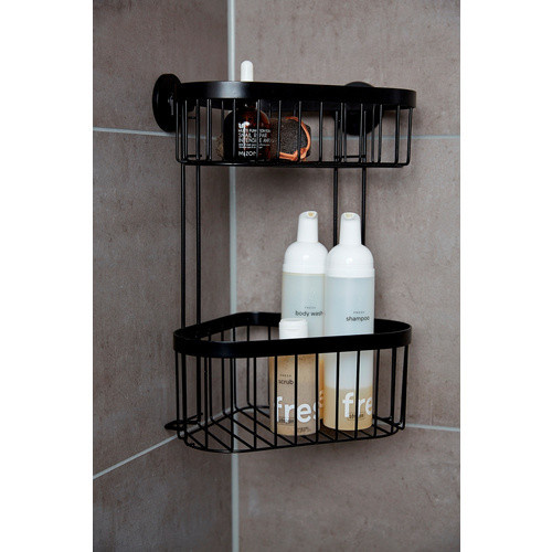 WENKO Regal Classic Plus aus Metall in Schwarz Matt mit Adapter für das Badezimmer - Bild 3