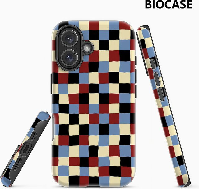 Robuste Retro-Karo Handyhülle mit Magnetfunktion für Apple iPhone 17 16 15 14 13 Pro Max Plus in Multicolour - Bild 1
