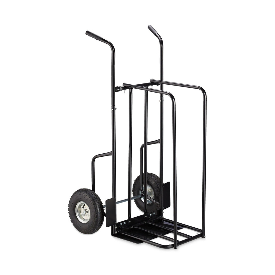 Relaxdays Kaminholzwagen XL aus Metall in Schwarz mit Luftreifen B/T/H: 120 x 63 x 65 cm - Bild 2