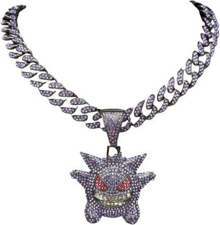 Talos Trinket Anhänger Kubanische Halskette, Legierung, Silber, Strass, Unisex - Bild 1