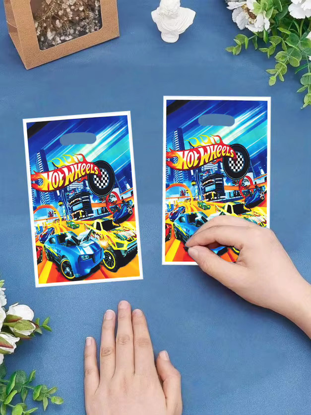 20 Stück Party-Geschenktüten mit Auto-Motiv in Blau aus Papier für Geburtstage und Veranstaltungen - Bild 4