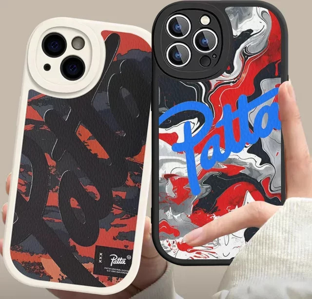 P-patta Handyhülle aus hartem Leder für iPhone 15 14 13 12 11 Pro Max Xs X Xr 7 8 Plus in Multicolour - Bild 1