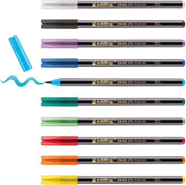 edding 1340 Pinselstift Glitzer 10er-Set Multicolor - Bild 1