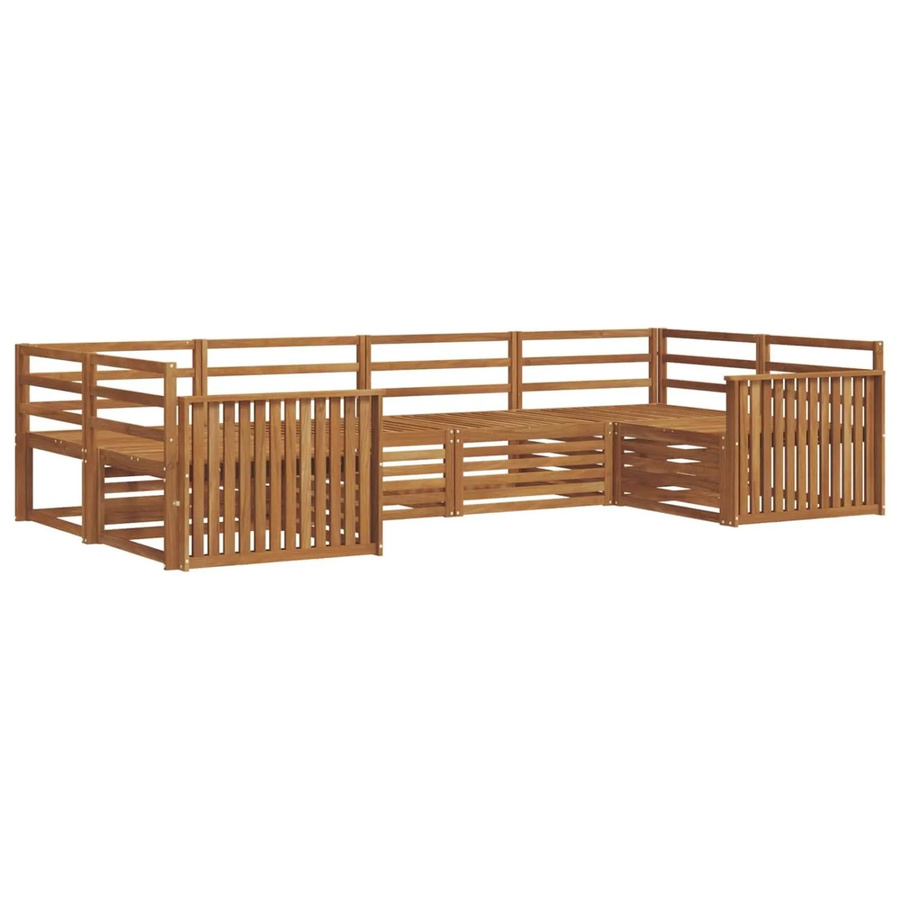 vidaXL Sofagarnitur 6-teilig aus Massivholz Akazie in Braun mit modernem Latten-Design und U-Form - Bild 2