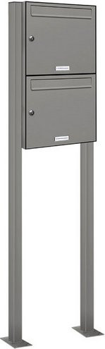 AL Briefkasten für 2 Parteien, grau, B/H/T: 46,5 x 150 x 11,6 cm - Bild 1