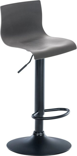 DELUKE Barhocker PESAN Barstuhl aus Kunststoff in Grau und Schwarz, höhenverstellbar, drehbar mit Lehne, B/T/H: 39 x 36 x 84 cm - Bild 1