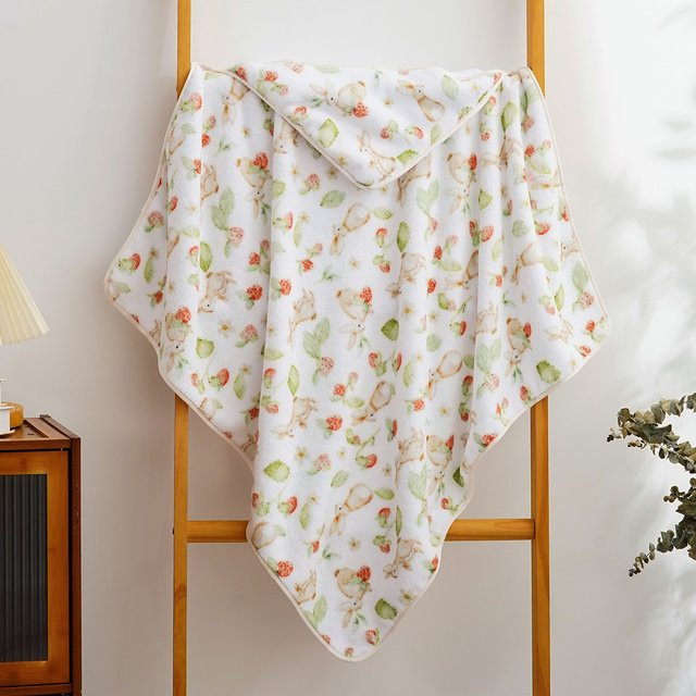 Kangobaby Baby Bademantel und Swaddle Decke aus Korallen-Fleece, superabsorbierendes Badetuch für Neugeborene, B/B/B: 80 x 80 x 80 cm - Bild 1