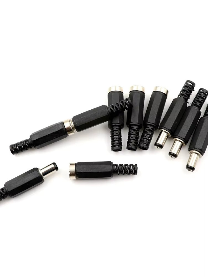 10er Set DC-Stromversorgung Panel Mount Stecker und Buchsen aus Kunststoff, Schwarz, 12V 3A - Bild 3
