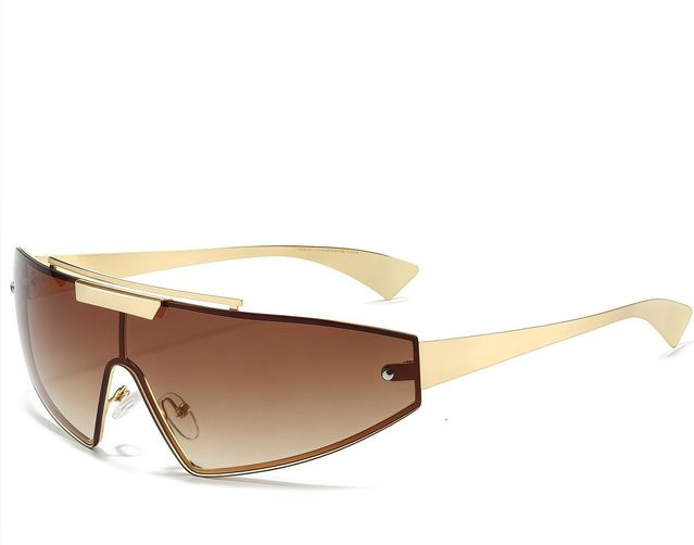 gifansee Sonnenbrille Cat Eye, Metall, randlos, braun, Damen - Bild 1