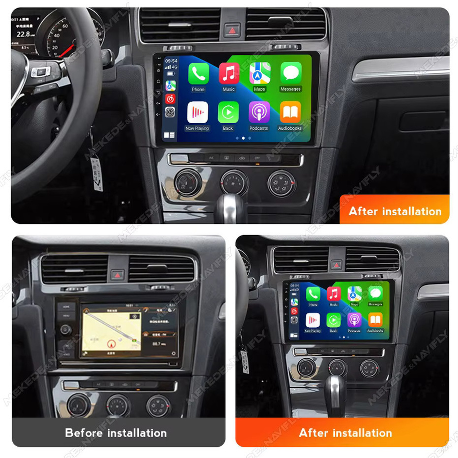 MEKEDE & NAVIFLY Multimedia Autoradio mit GPS und Carplay für Volkswagen VW Golf 7 MK7 GTI 2013-2017, Schwarz - Bild 2