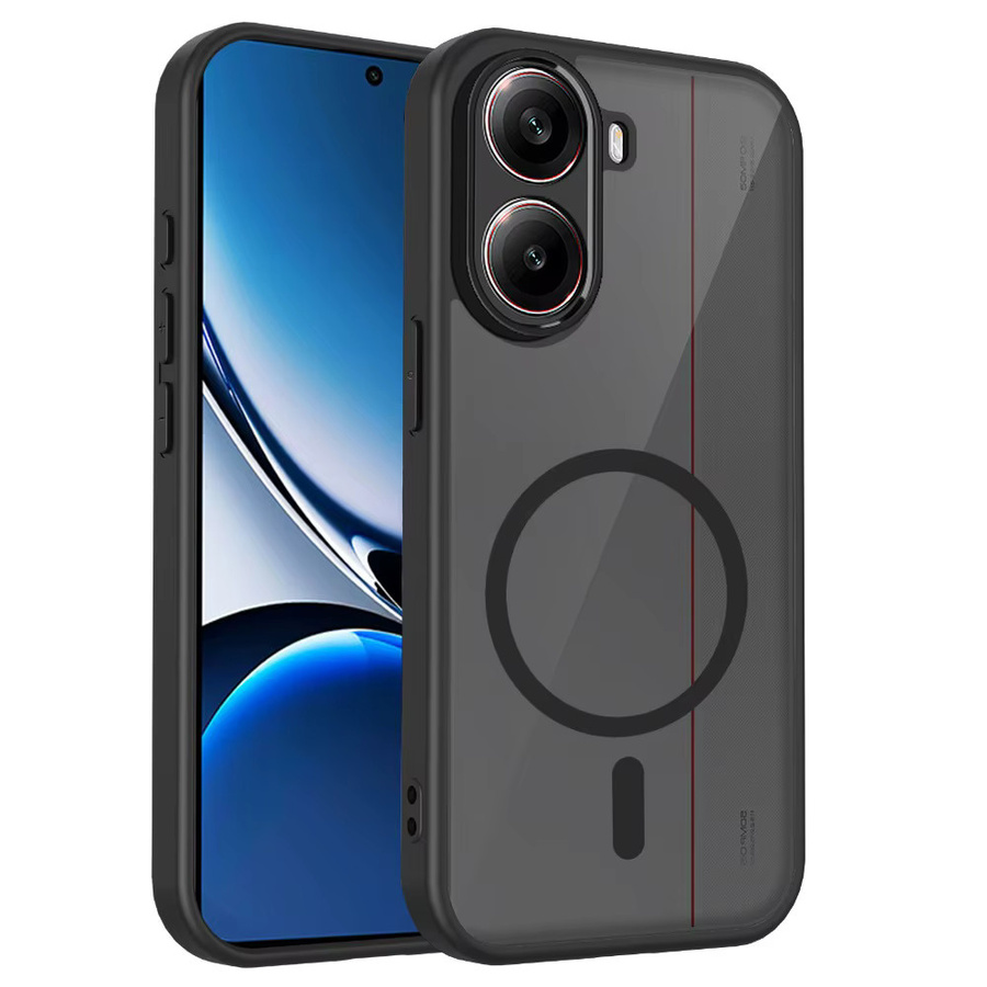 Magnetische Handyhülle für Xiaomi Poco X8 Pro / Poco X8 Pro Max, mattschwarz, stoßfeste Rückseite und kabelloses Laden - Bild 2