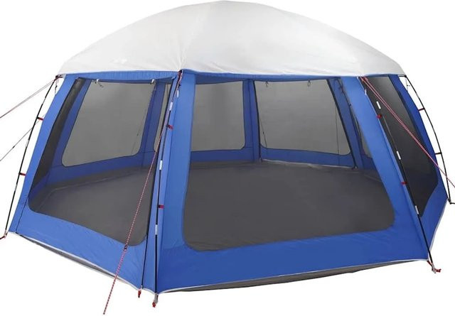 vidaXL Poolzelt Dome mit abnehmbarem Überzelt und Netzwänden in Azurblau, B/T/H: 612 x 612 x 285 cm - Bild 1