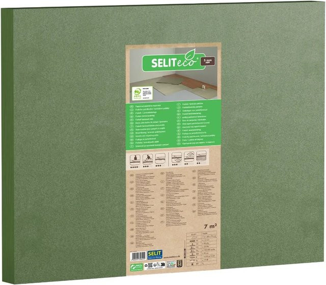 Selit Ökolit Trittschalldämmung aus Holzfaser, Farbe: Grün, Dicke: 5 mm, Fläche: 7 m² - Bild 1