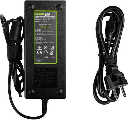 Green Cell GC-AD22P Notebook-Netzteil 120W 19V 6.3A in Schwarz mit Barrel-Stecker - Bild 1