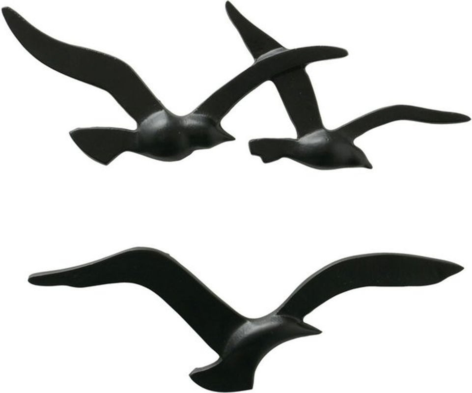Boltze Wandobjekt Birdy Schwarz aus Metall mit maritimem Motiv zur Wandmontage - Bild 1