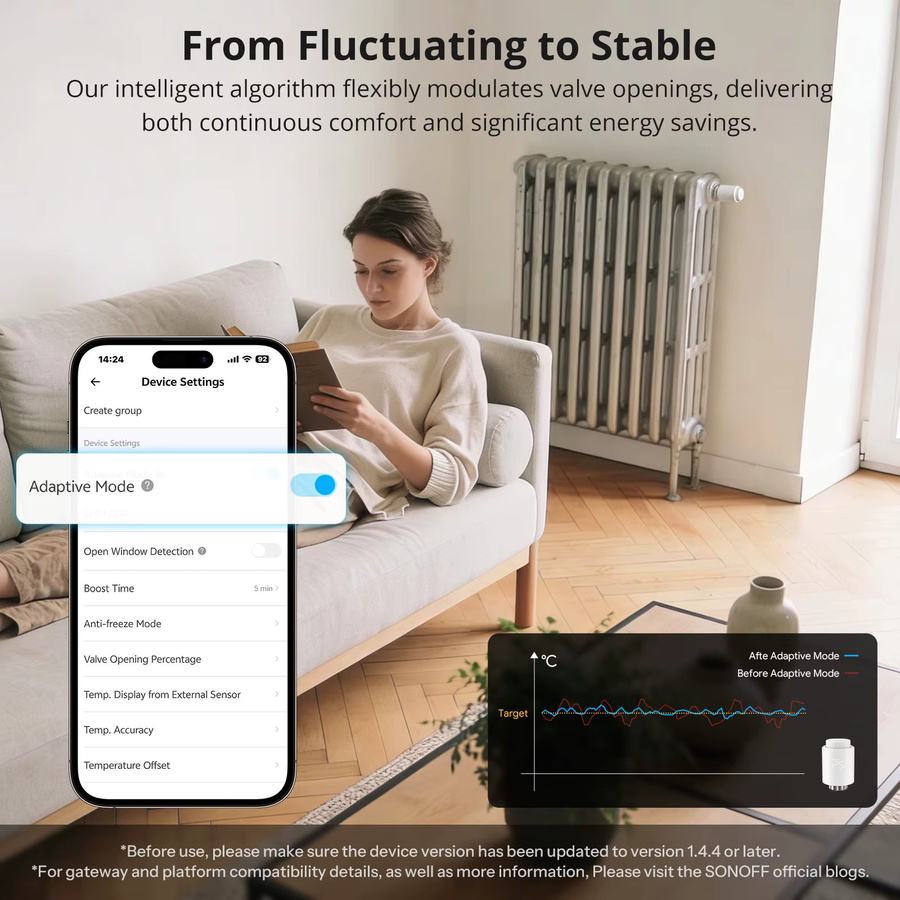 SONOFF TRVZB Zigbee Smart Thermostatventil mit eWeLink App-Steuerung in Weiß - Bild 5