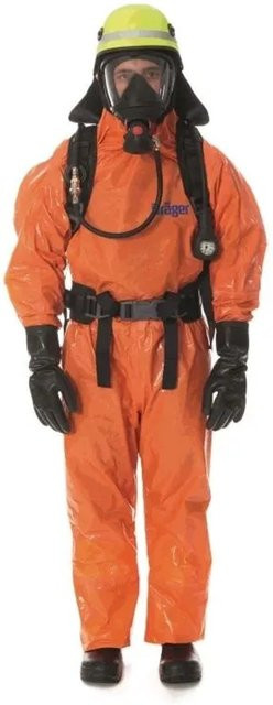 Dräger Chemikalienschutzanzug SPC 4800 CLF Overall in Orange, Größe L - Bild 1