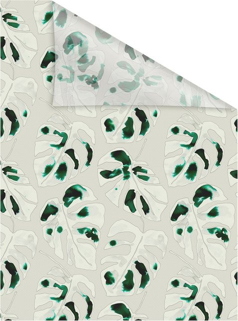 Lichtblick Fensterfolie selbstklebend als Sichtschutz mit Monstera Motiv in Grün - Bild 1