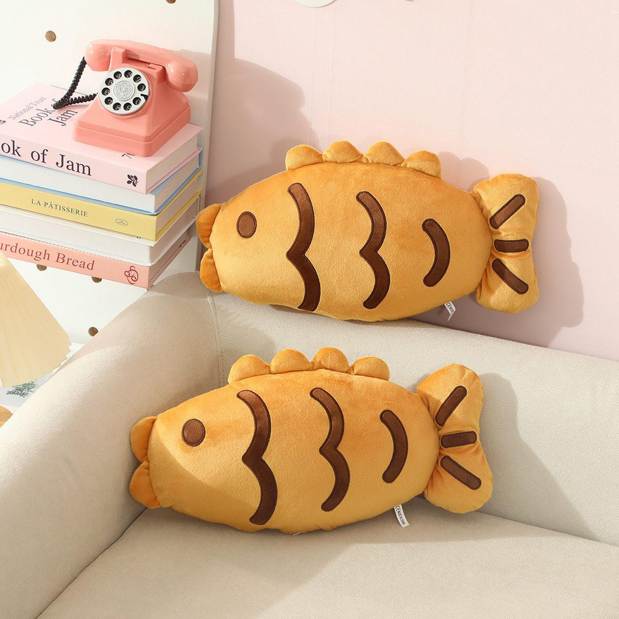 GDzaccly Taiyaki Gelber Schnapper Fisch Plüschkissen Gelb - Bild 3