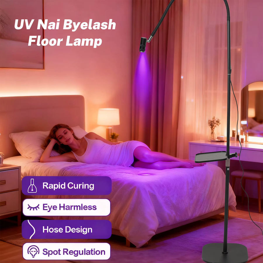 Bromose UV-Wimpernkleber Lampe mit Fußpedalsteuerung, Schwarz - Bild 4