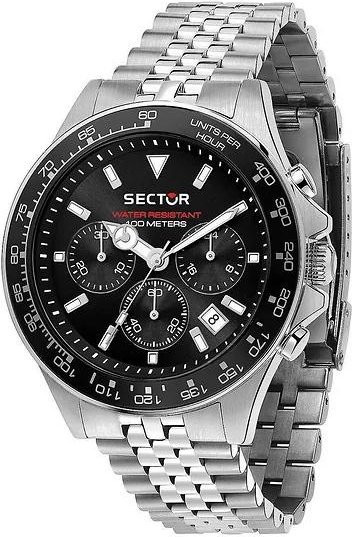 Sector Chronograph, Edelstahl, Quarz, Schwarzes Zifferblatt, Herren - Bild 1