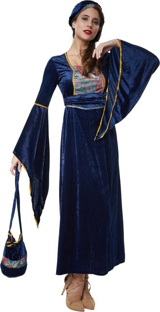 tectake Frauenkostüm Liebreizendes Burgfräulein, Fantasy, Blau - Bild 1