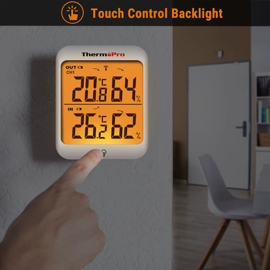 ThermoPro TP63C Kabelloses Digitales Innen- und Außenthermometer mit Hygrometer und Wetterstation, Weiß - Bild 4