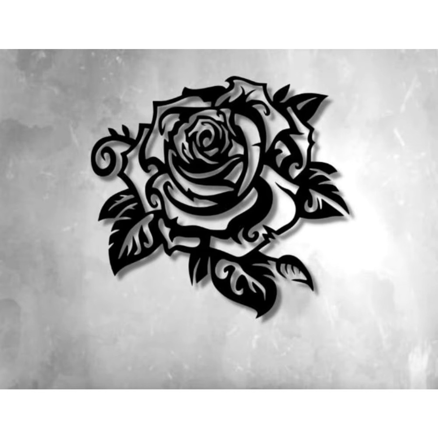 CIFBUY Florale Metall-Wanddekoration in Schwarz für ein modernes Wohnzimmer - Bild 2