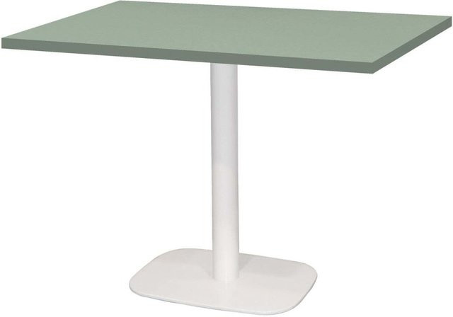 RestooTab Tisch Round rechteckig in Weiß und Hellgrün B/T/H: 120 x 70 x 75 cm - Bild 1