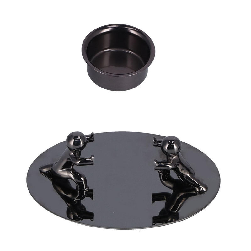 OutsideWorld Teelicht-Becher aus Metall in Silber oder Schwarz als minimalistische Dekoration - Bild 6