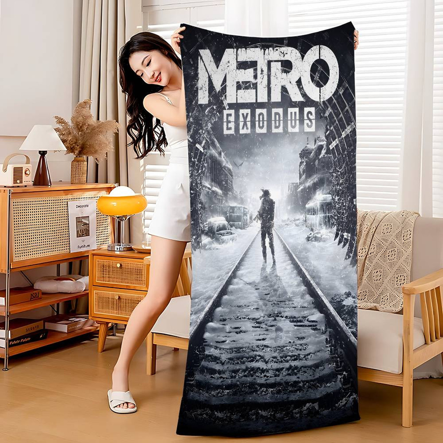M-Metro Anime Videospiel Mikrofaserhandtuch schnelltrocknend, B: 40 cm, H: 60 cm, weiß/mehrfarbig - Bild 1