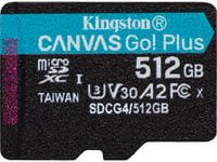 Kingston Canvas Go! Plus 512 GB microSDXC Speicherkarte, V30, Schwarz - Bild 1