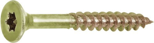 GECCO Spanplattenschrauben Torx aus Stahl in Gold, 250 Stück, Durchmesser: 6 mm, Länge: 50 mm - Bild 1