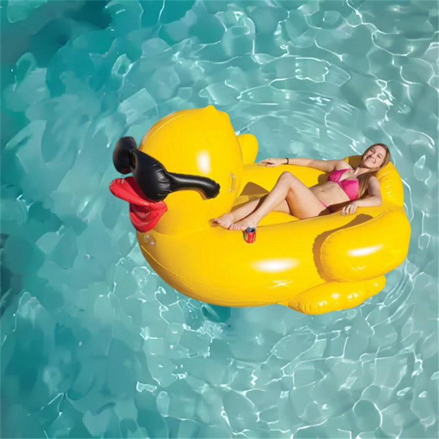 Aufblasbare PVC-Schwimmliege Inflatable Kingdom in Gelb für Pool und Strand - Bild 1