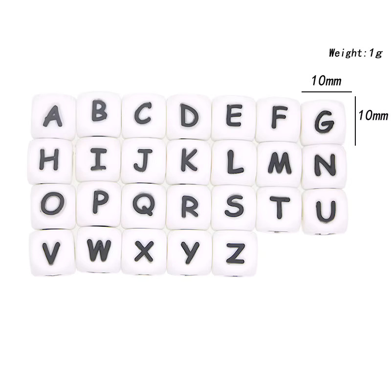 Kovict Alphabet Englisch Silikon Buchstaben Perlen, 10 mm - Bild 2