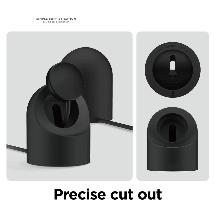 Samsung Ladehalterung Silikon, Schwarz, Galaxy Watch 8/7/6/5/Ultra - Bild 3