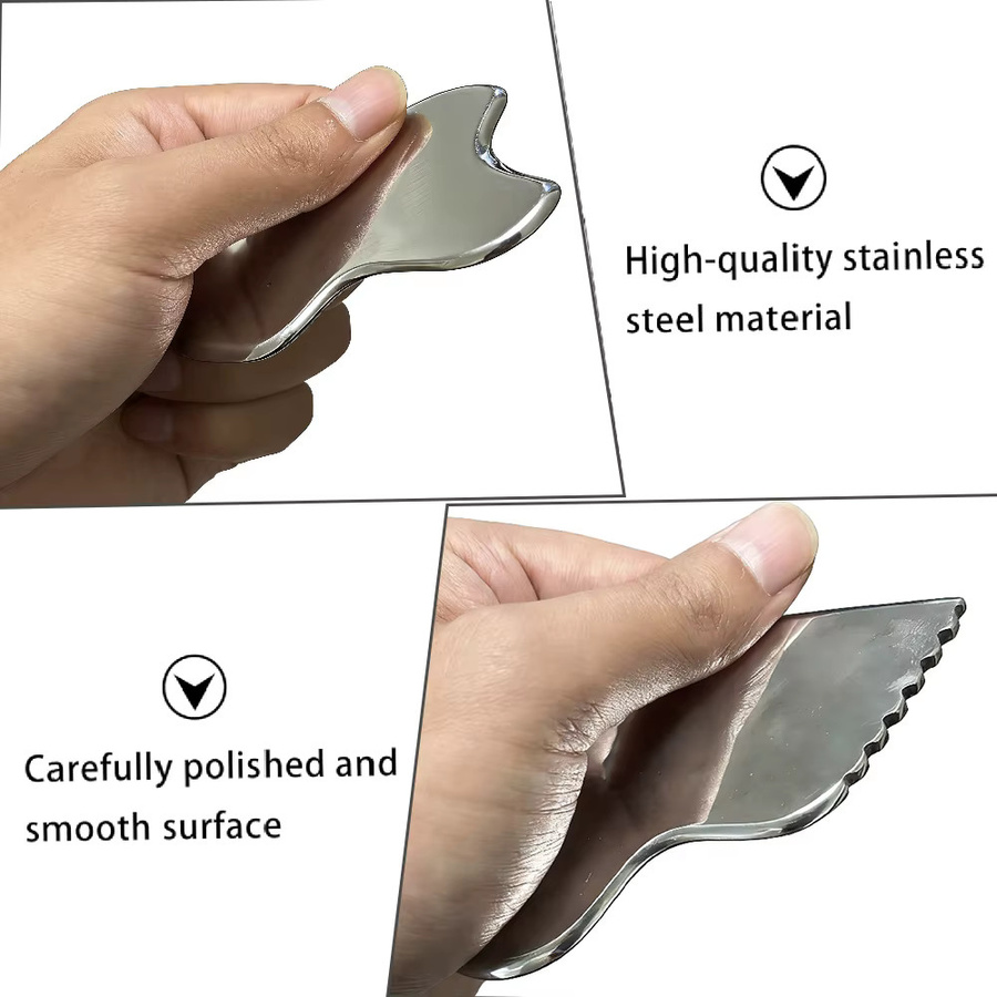 YQQGD Gua Sha Gesichtsmassagegerät aus Edelstahl, Unisex - Bild 2