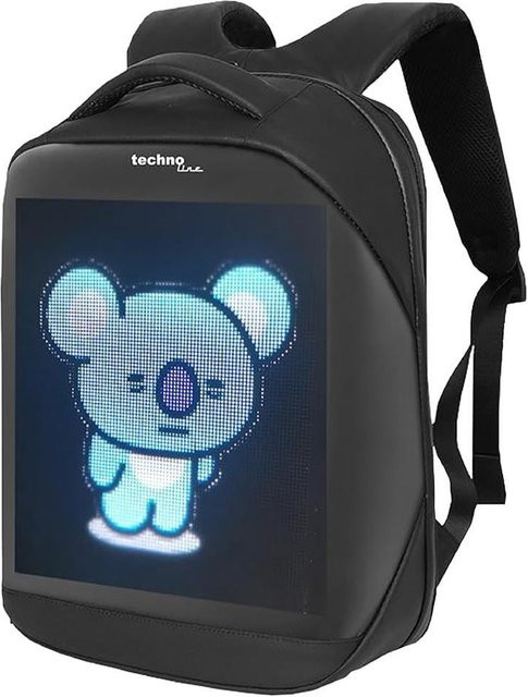 Technoline BAG1 Rucksack mit LED-Bildschirm in Schwarz mit Bluetooth und Wi-Fi - Bild 1