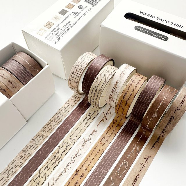 Washi-Tape-Set im Vintage-Stil mit 8 Rollen in Multicolour für Journaling und Scrapbooking - Bild 1
