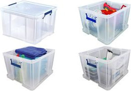 Fellowes ProStore Aufbewahrungsbox, 48 Liter, transparent - Bild 1