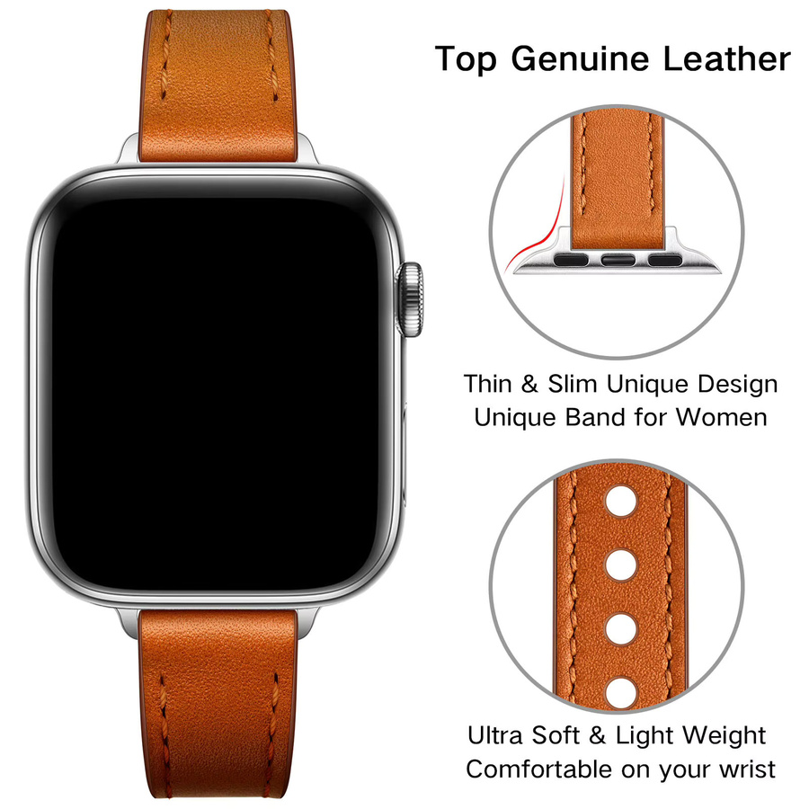 WoMaGe Uhrenarmband Leder, Unisex - Bild 2