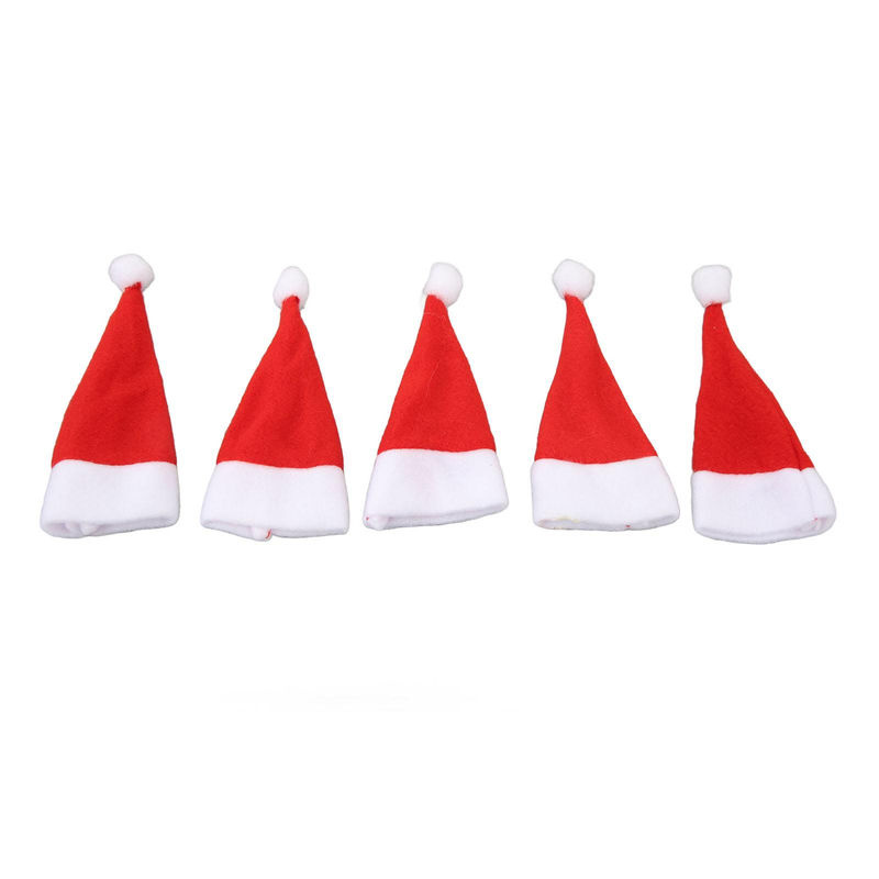 30 Stück Mini Weihnachtsmützen von Fishine in Rot als Miniatur-Ornament für DIY-Bastelarbeiten und Tischdekoration - Bild 2