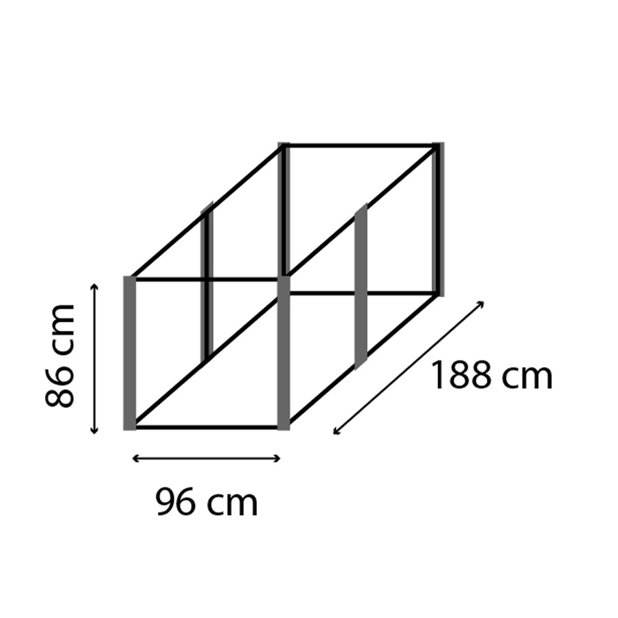 Vitavia Hochbeet Linus 858 in Granit mit eloxierten Aluminiumprofilen, B/T/H: 188 x 96 x 86 cm - Bild 4